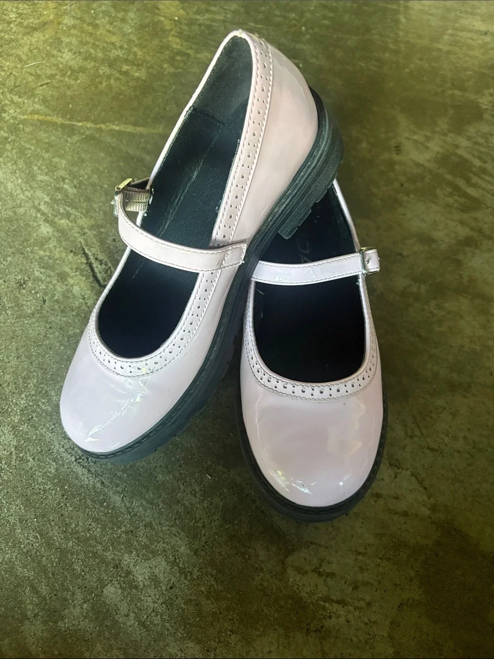 Soda Pink Patent Mary Jane Dress Shoes with Buckle Strap